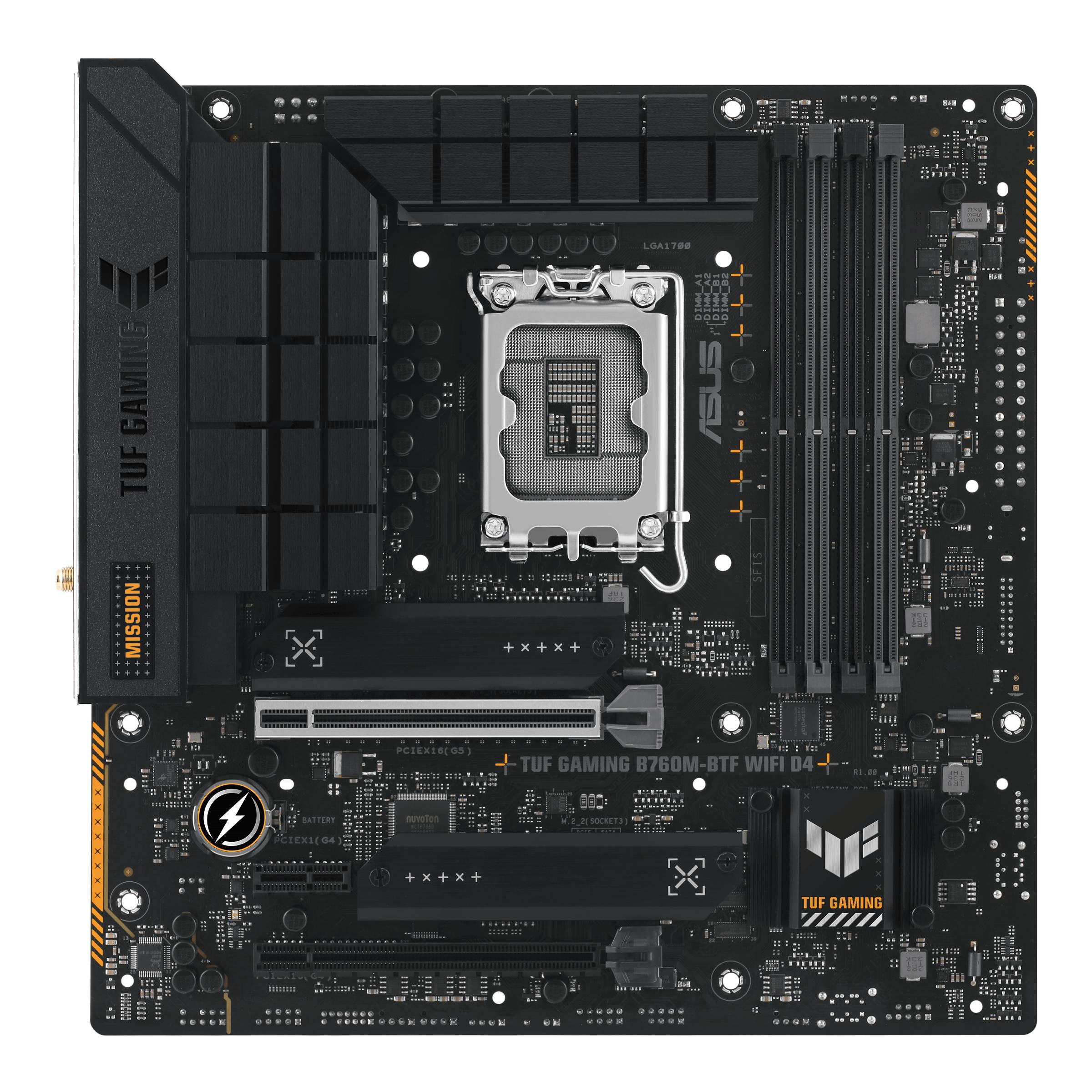 Материнская плата Asus TUF Gaming B760M-BTF WIFI D4, LGA1700, (HDMI, DP), 4xDDR IV, mATX