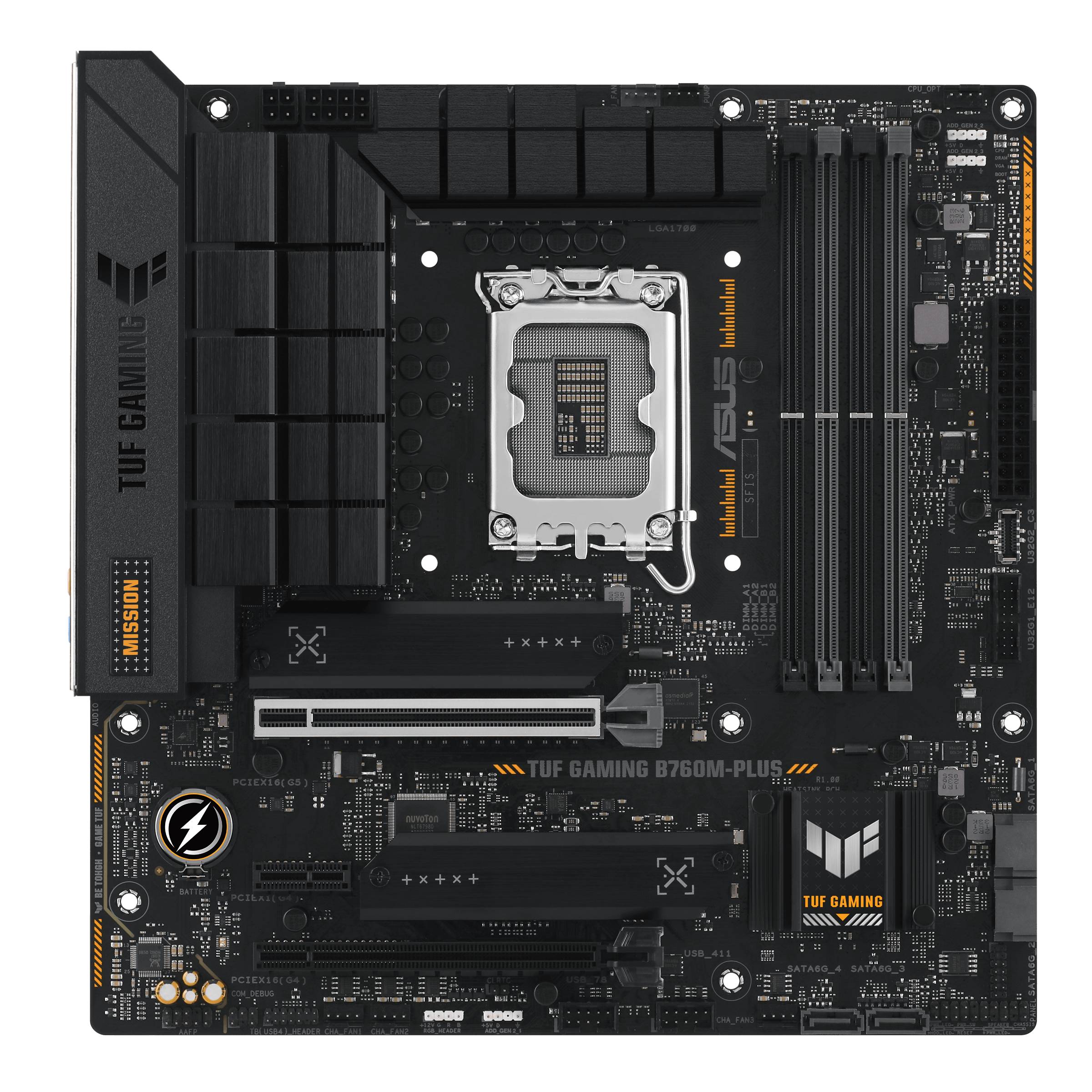 Материнская плата Asus TUF Gaming B760M-Plus, LGA1700, (HDMI, DP), 4xDDR V, mATX