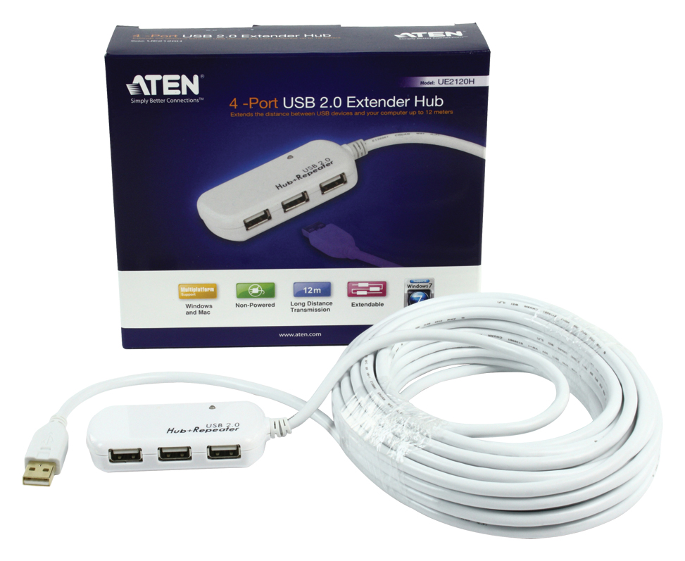 Разветвитель USB Hub Aten UE2120H, 1in - 4out