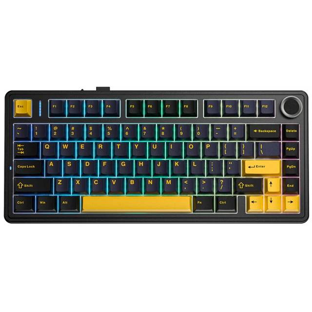 Клавиатура AULA F75 Black/Dark Blue/Orange (Reaper Green Switches) (6948391296913)