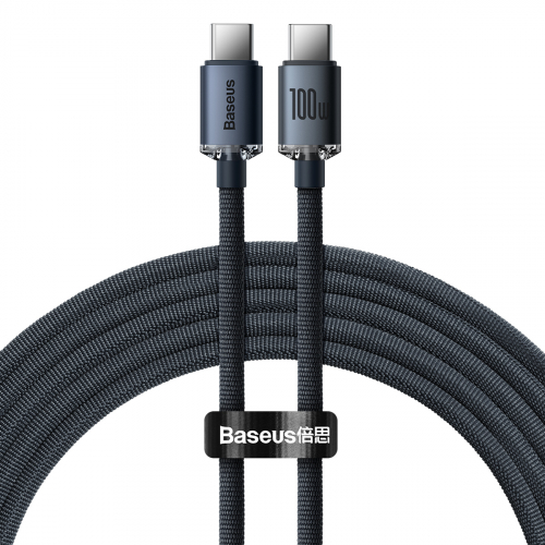 Кабель USB Type-C (M) - USB Type-C (M), 2м, Baseus CAJY000701, 100W, Black