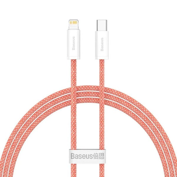 Кабель Lightning (M) - USB2.0 Type-C (M), 2м, Baseus CALD000107, оранжевый