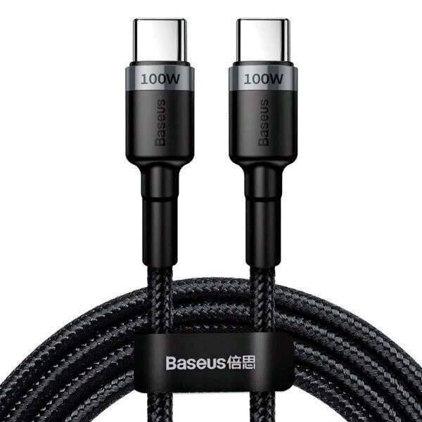 Кабель USB2.0 Type-C (M) - USB2.0 Type-C (M), 1м, Baseus CATKLF-GG1, серый/черный