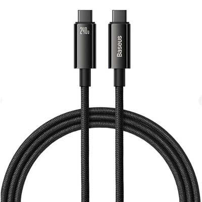 Кабель USB2.0 Type-C (M) - USB2.0 Type-C (M), 1м, Baseus CAWJ040001, черный