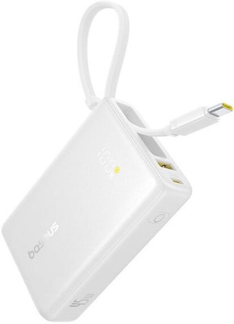Внешний аккумулятор 10000мАч Baseus PicoGo PPPG-1W45C, P10076803213-00, белый