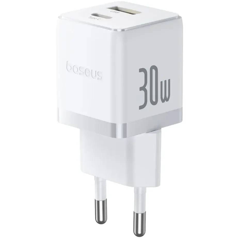 СЗУ Baseus Palm 30W EU P1011160A213-01, белый, USB Type-C, USB Type-A