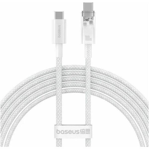 Кабель USB Type-C (M) - USB Type-C (M), 2м, Baseus P10319703221-01, 100W, White