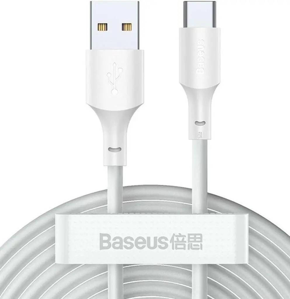 Кабель USB2.0 (M) - USB2.0 Type-C (M), 2м, Baseus P10355703221-01, белый