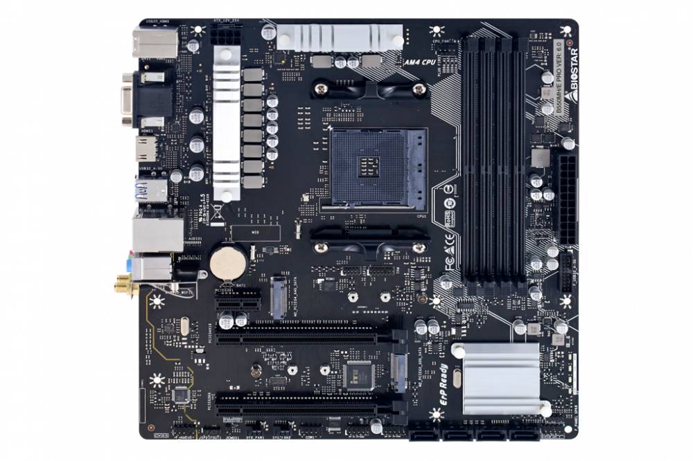 Материнская плата Biostar B550MX/E PRO, AM4, (VGA, DVI, HDMI), 4xDDR IV, mATX