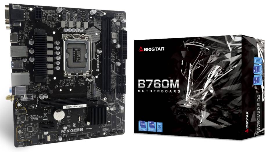Материнская плата Biostar B760MX2-E D4, LGA1700, (VGA, DVI, HDMI), 2xDDR IV, mATX