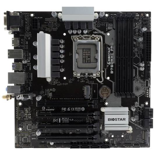 Материнская плата Biostar B760MXC Pro, LGA1700, (VGA, DVI, HDMI), 4xDDR V, mATX