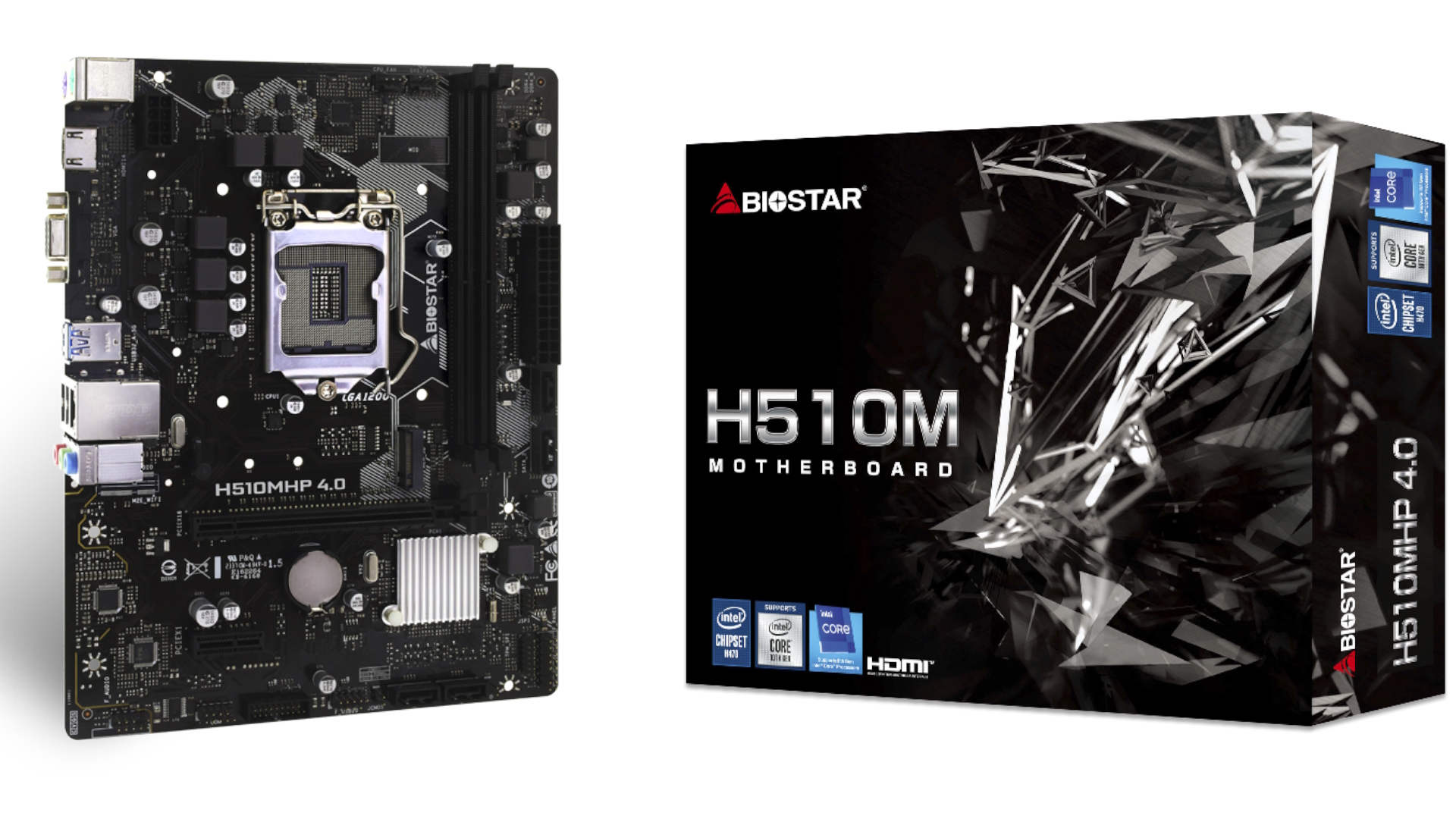 Материнская плата Biostar H510MHP 4.0, LGA1200, (VGA, HDMI), 2xDDR IV, mATX