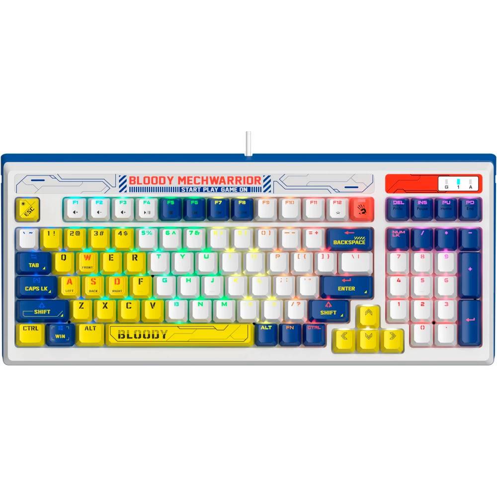 Клавиатура A4Tech Bloody B950, синий/белый