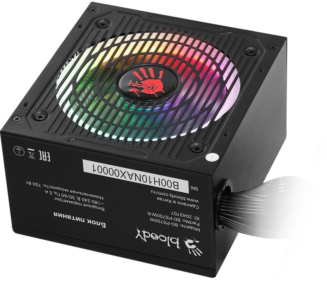 Блок питания 700Вт, Bloody BD-PS700W-R, 80 Plus White, APFC, ATX