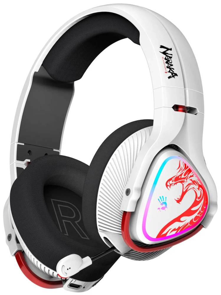 Гарнитура A4Tech Bloody MR720 Naraka, белый/красный