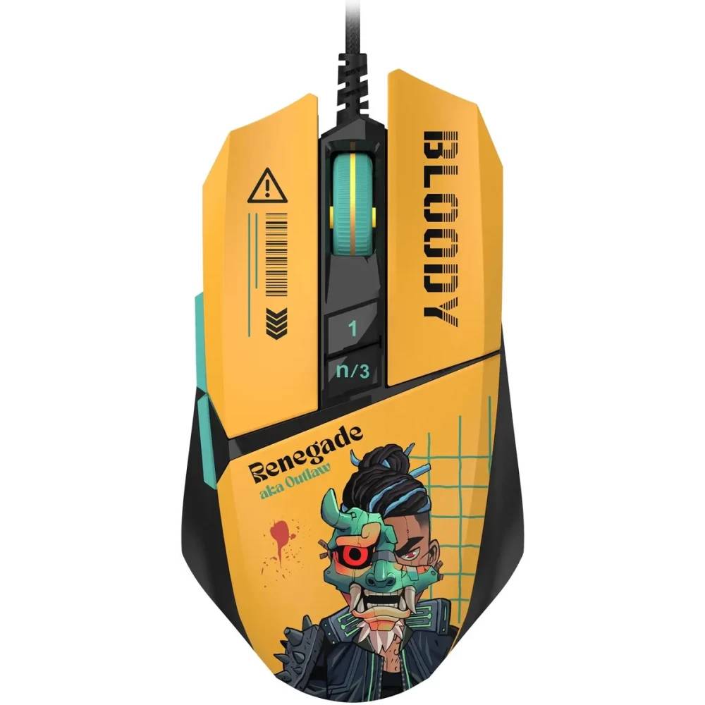 Мышь A4Tech Bloody W63 Max Renegade, желтый