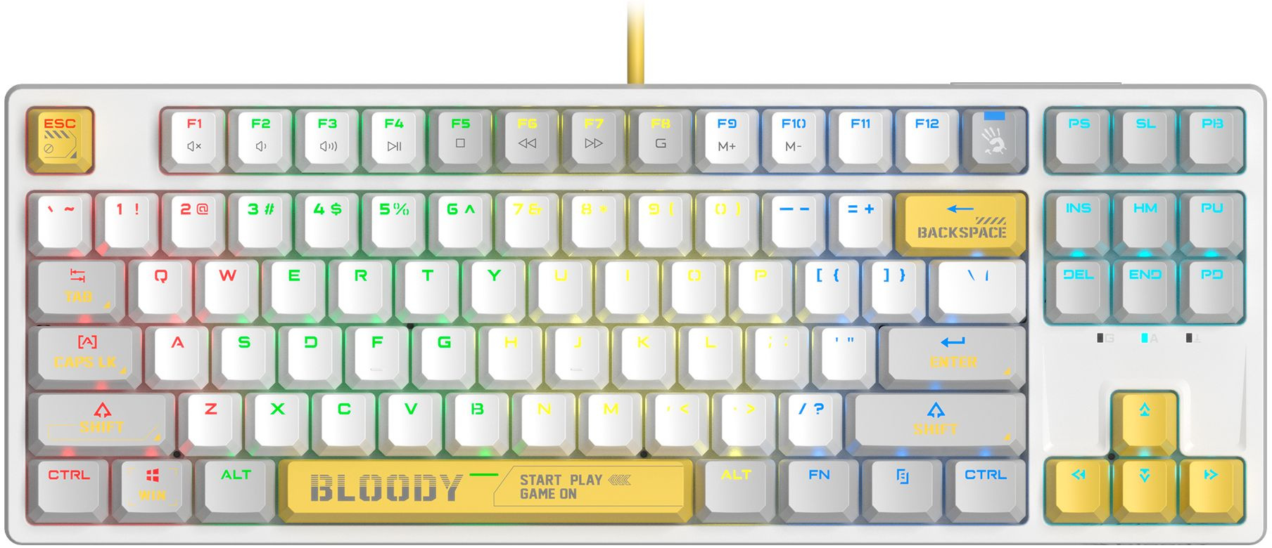 Клавиатура A4Tech Bloody S87 Energy White, белый