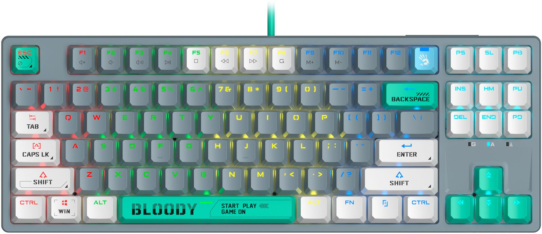 Клавиатура A4Tech Bloody S87 Energy Ash, серый