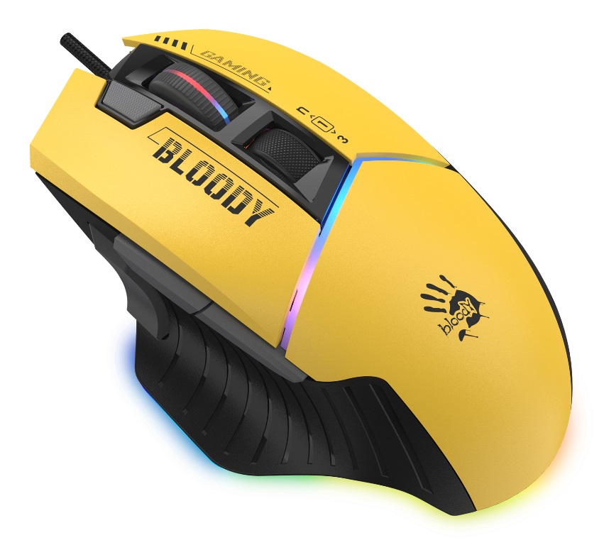 Мышь A4Tech Bloody W95 Max Sports, желтый/серый
