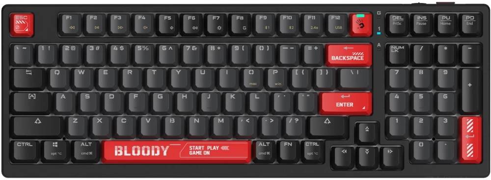 Клавиатура A4Tech Bloody WS98 Sports Red, черный/красный