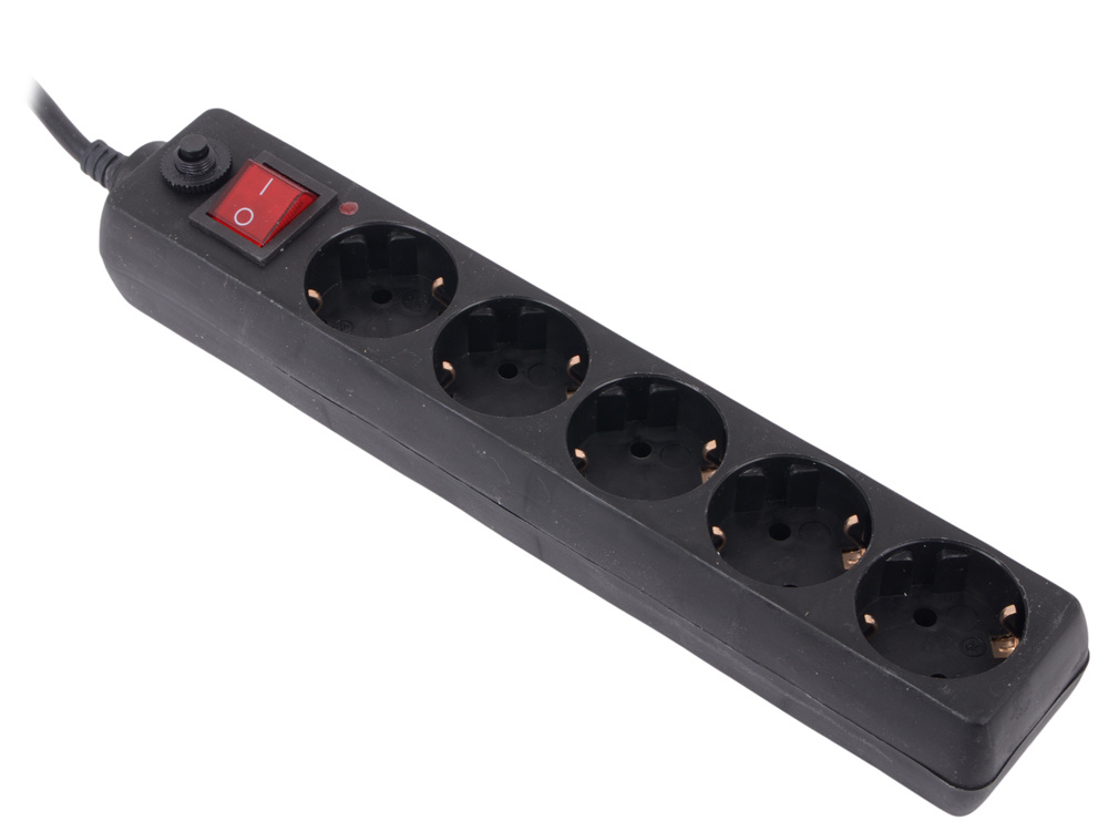 Сетевой фильтр 1.8м 5 розеток Buro 500SH-1.8-B черный