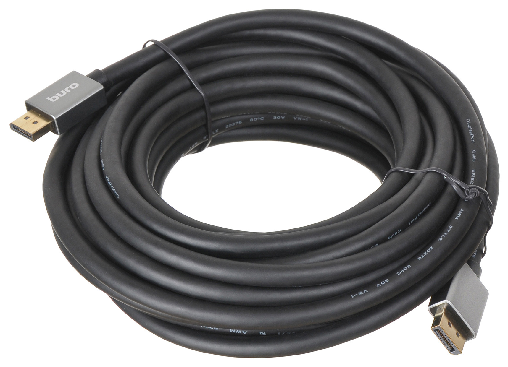 Кабель DP (20M) - DP (20M), 10м, Buro BHP-DPP-1.4-10G, черный