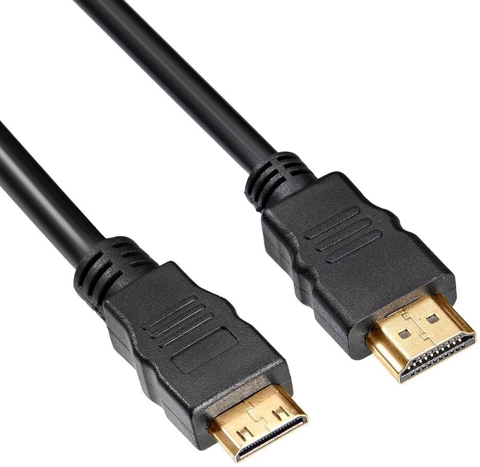 Кабель HDMI (19M) - miniHDMI (19M), 1.5м, Buro BHP-MINHDMI-1.5, черный