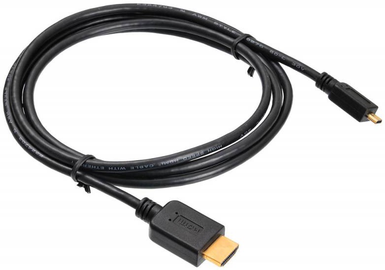 Кабель HDMI (19M) - microHDMI (19M), 1.8м, Buro MICROHDMI-HDMI-1.8, черный