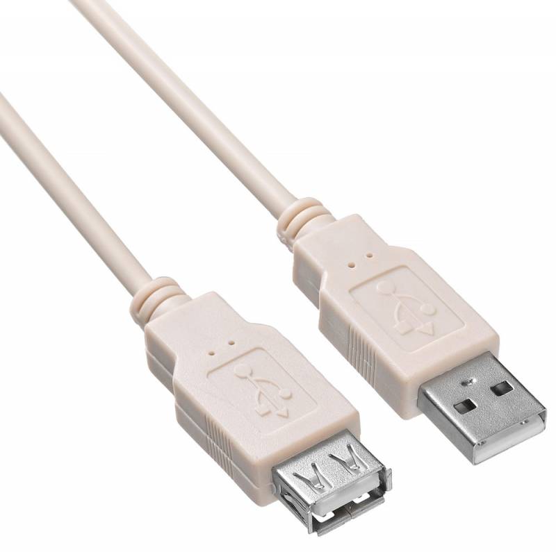 Кабель удлинитель USB2.0 (M) - USB2.0 (F), 1.8м, Buro USB2.0-AM-AF-1.8M-MG, серый