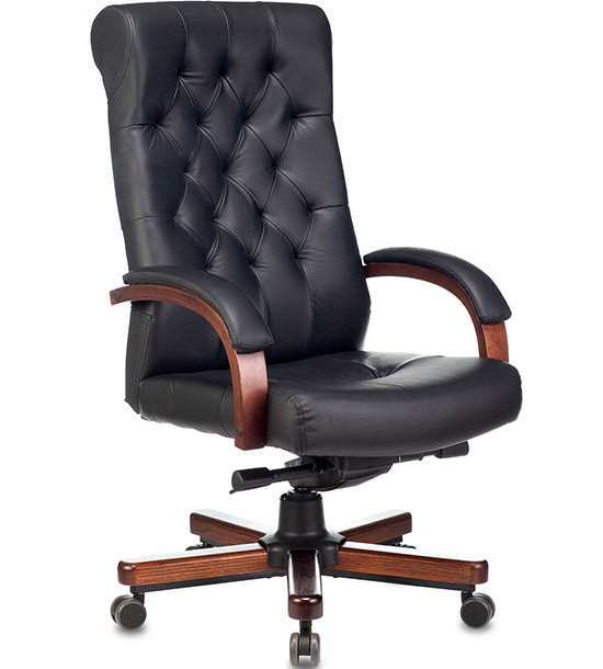 Кресло Бюрократ T-9928WALNUT/ECO (T-9928WALNUT/ECO-B), черный