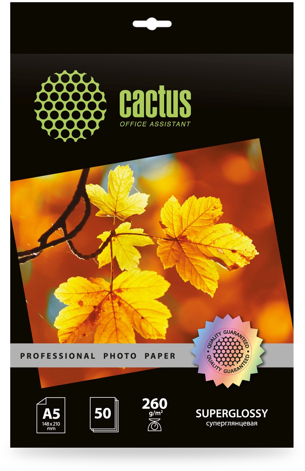 Фотобумага Cactus Prof CS-HGA526050 A5/260г/м2/50л/белый глянцевое для струйной печати