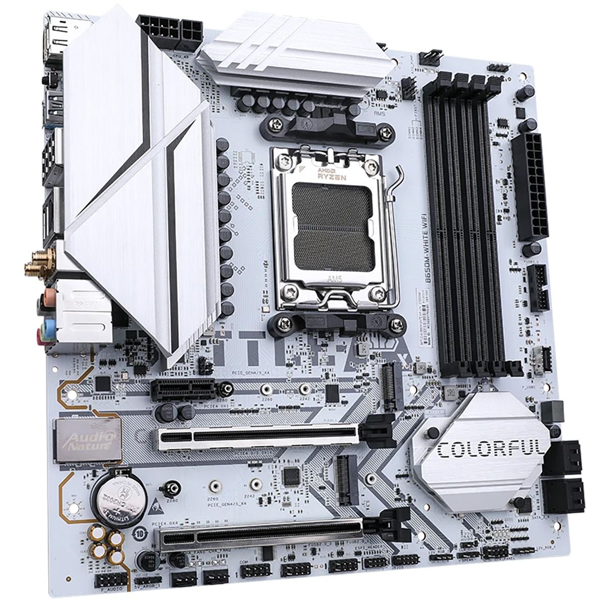 Материнская плата Colorful BATTLE-AX B650M-WHITE WIFI V14, AM5, (HDMI, DP), 4xDDR V, mATX