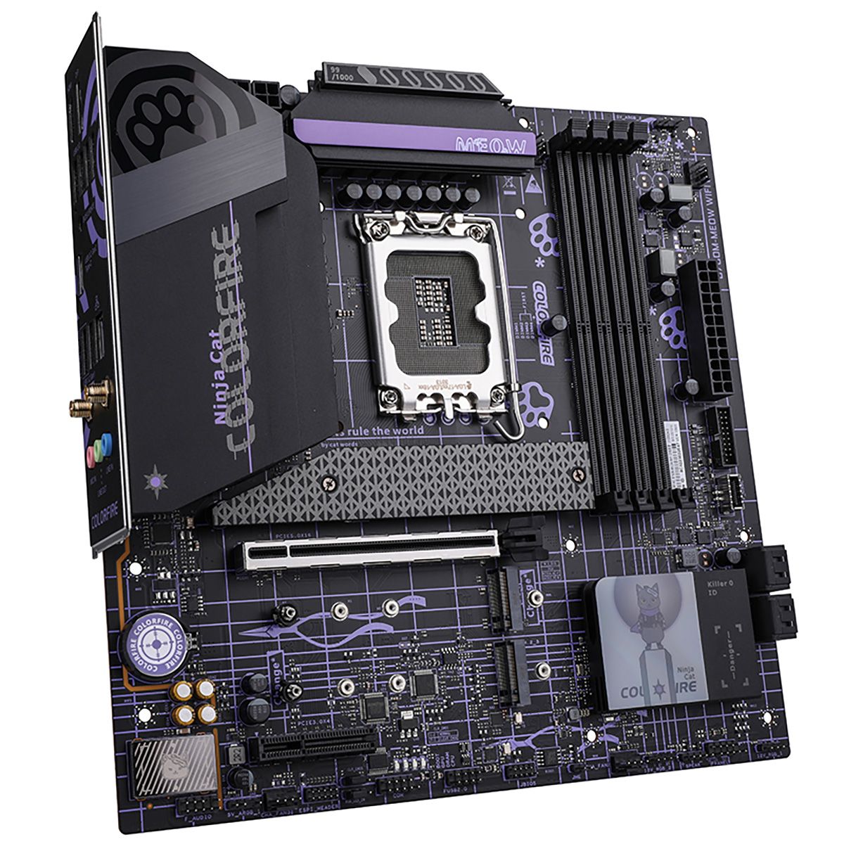 Материнская плата Colorful COLORFIRE B760M-MEOW WIFI D5 PURPLE, LGA1700, (DP, HDMI), 4xDDR V, mATX