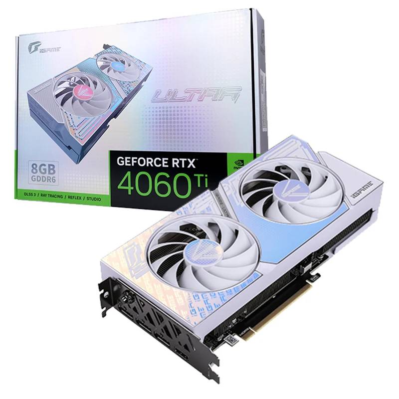 Видеокарта GeForce RTX 4060 Ti, 8Gb GDDR6 128bit, Colorful RTX 4060 Ti Ultra W DUO OC 8GB-V, RTL