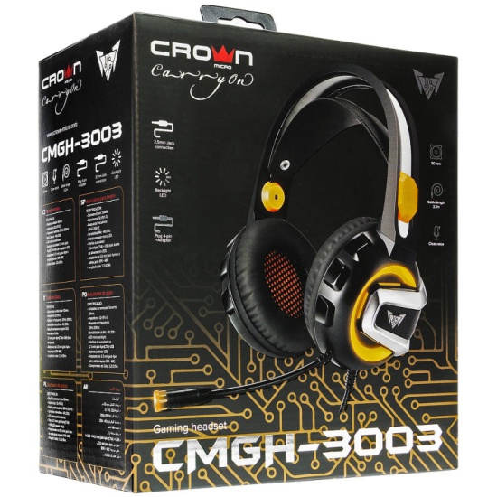 Гарнитура Crown CMGH-3003, черный/оранжевый