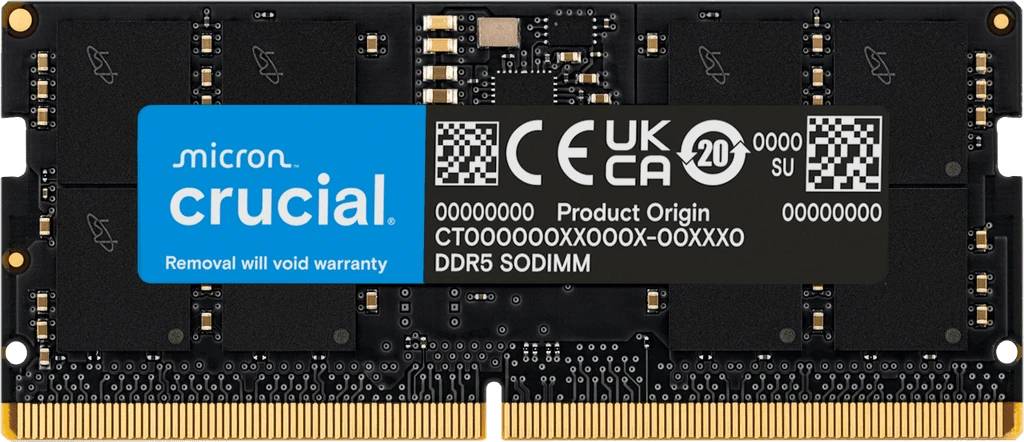Оперативная память для ноутбука 64Gb Crucial CT64G56C46S5, SODIMM DDR V, PC-44800, 5600MHz