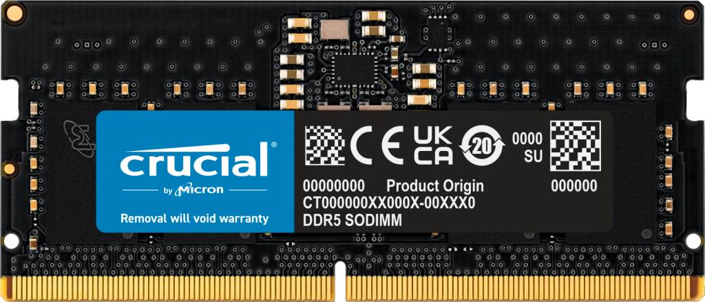 Оперативная память для ноутбука 8Gb Crucial CT8G48C40S5, SODIMM DDR V, PC-38400, 4800MHz