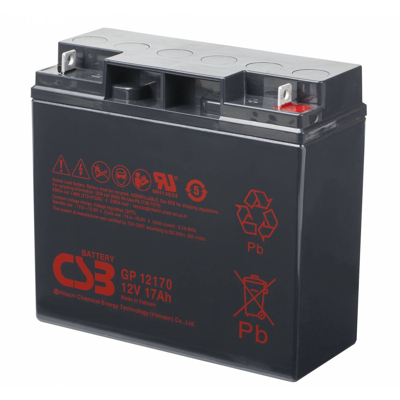 12V / 17Ah, аккумулятор для UPS, CSB GP12170 B3