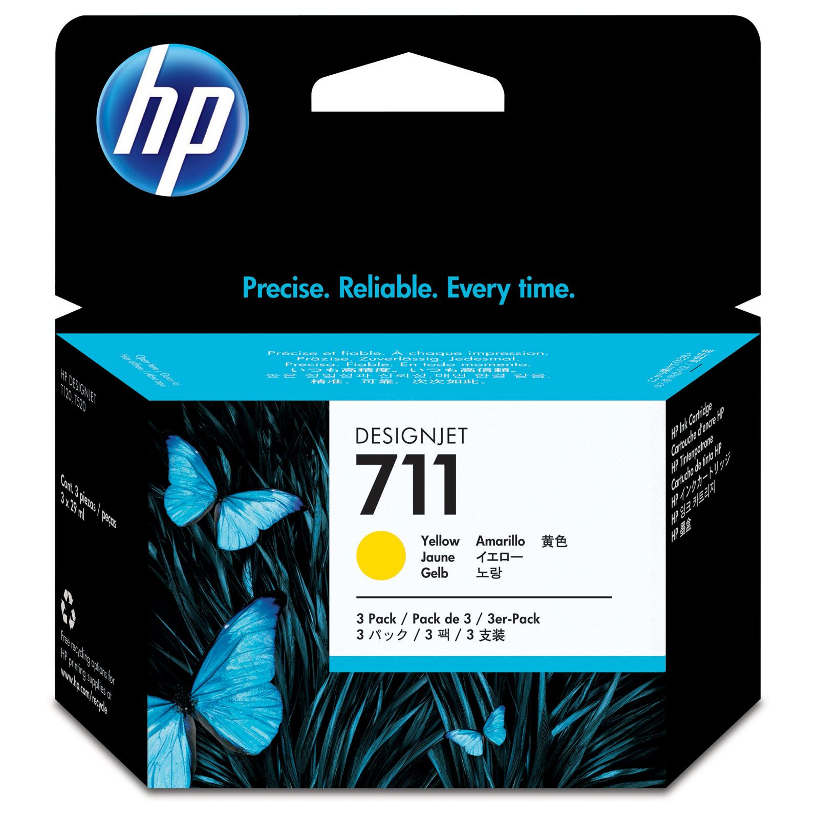 Картридж HP 711, желтый (тройная упаковка CZ132A) CZ136A