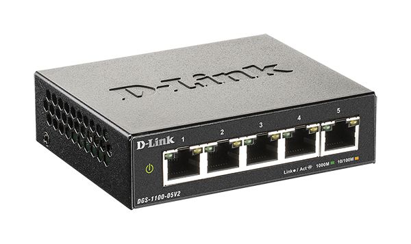 Коммутатор D-Link DGS-1100-05V2/A1A, 5xLAN 1GBps