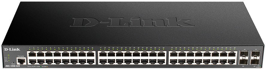 Коммутатор D-Link DGS-1250-52X/A1A, 48xLAN 1Gbps, 4xSFP