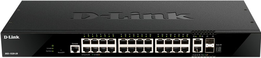 Коммутатор D-Link DGS-1520-28/A1A, 24x1Gbps, 4x2.5Gbps, 2x10Gbps, 2xSFP+ 10Gbps