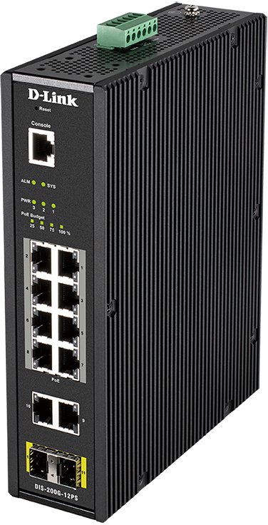 Коммутатор D-Link DIS-200G-12PS/A2A, 10xLAN 1Gbps, 2xSFP