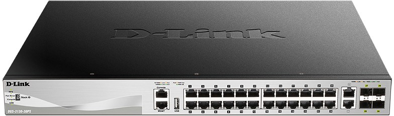 Коммутатор D-Link DMS-3130-30PS/A1A, 24xLAN 1Gbps, 2xLAN 10Gbps, 4xSFP+