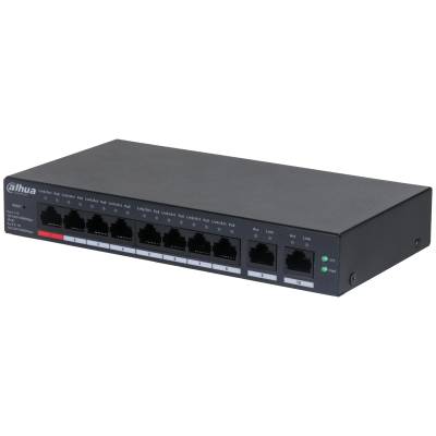 Коммутатор Dahua DH-CS4010-8GT-110, 8xLAN 1Gbps, 2xCombo (1Gbps/SFP) PoE