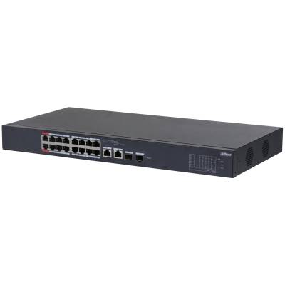 Коммутатор Dahua DH-CS4218-16ET-190, 16xLAN 100Mbps, 2xCombo (1Gbps/SFP) PoE