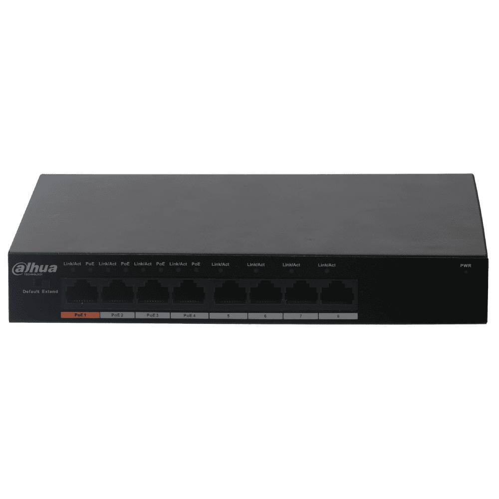 Коммутатор Dahua DH-PFS3008-8ET-60, 8xLAN 100Mbps, PoE