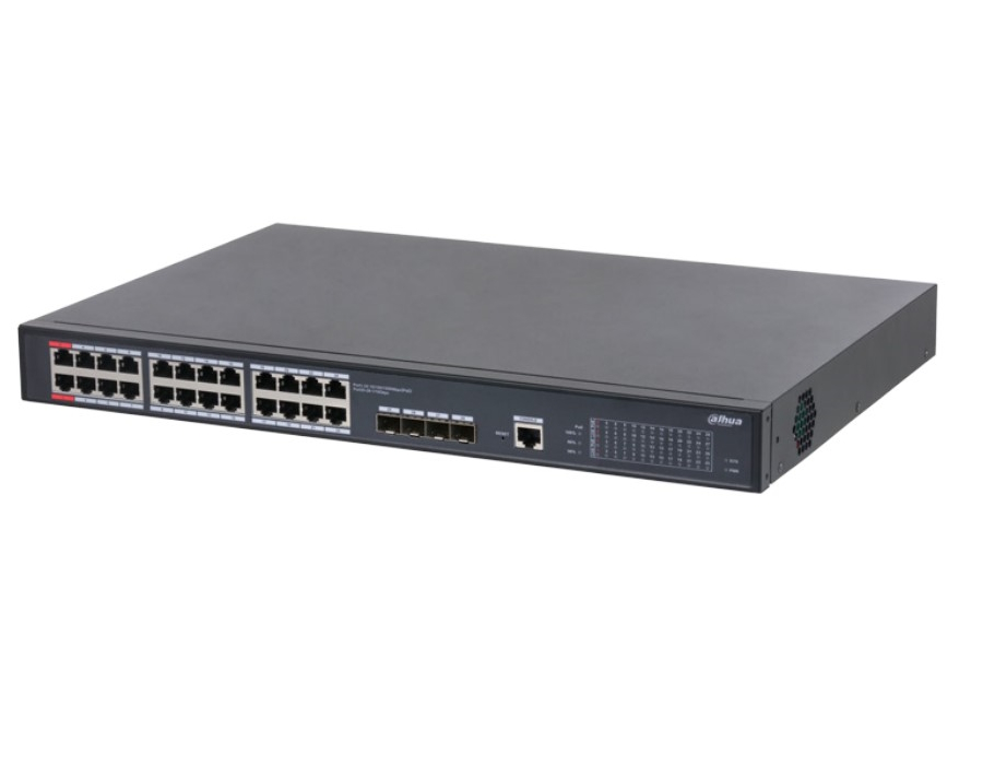 Коммутатор Dahua DH-S5428-24GT4XF-360, 24xLAN 1Gbps, 4xSFP+, PoE