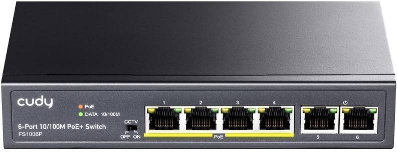Коммутатор Cudy FS1006P, 6xLAN 100Mbps, PoE