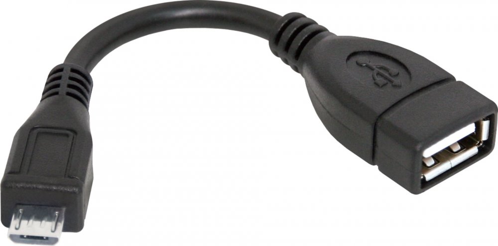 Кабель адаптер microUSB2.0 (M) - USB2.0 (F), 0.08м, OTG, Defender 87300